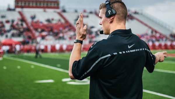 College coach on the field